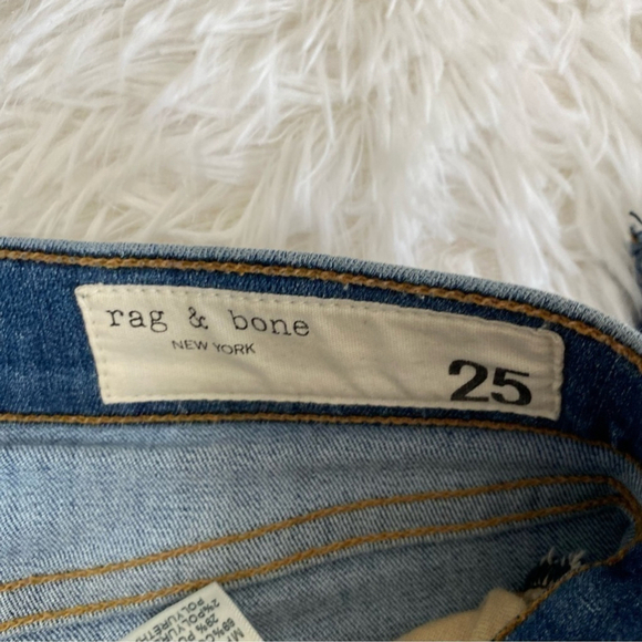 RAG & Bone Skinny Raw Hem Lucky Rouge Wash Sz 25 - Picture 5 of 9